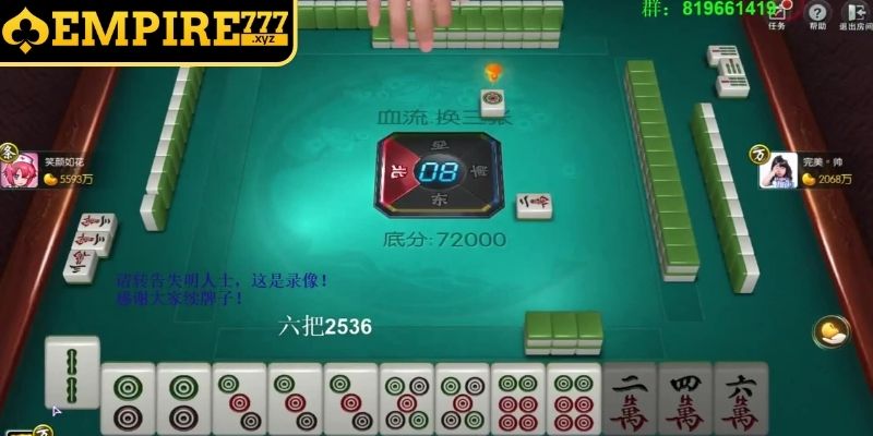 Cách chơi mạt chược EMPIRE777 kết thúc trận đấu