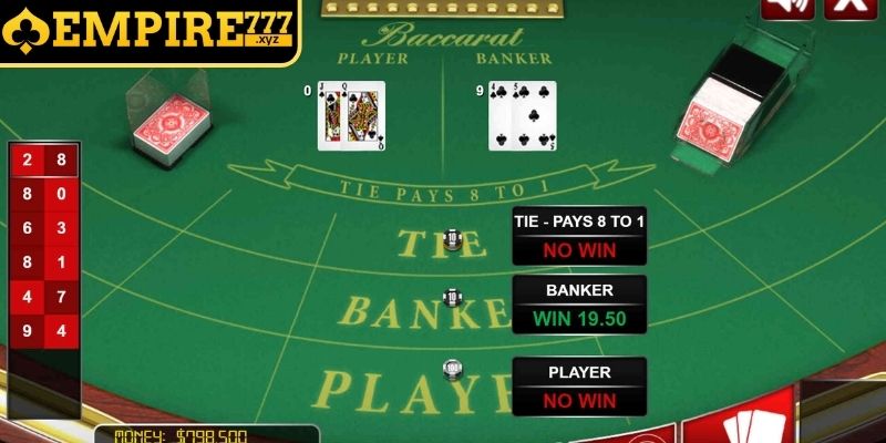 Cách tính điểm trong luật chơi Baccarat EMPIRE777