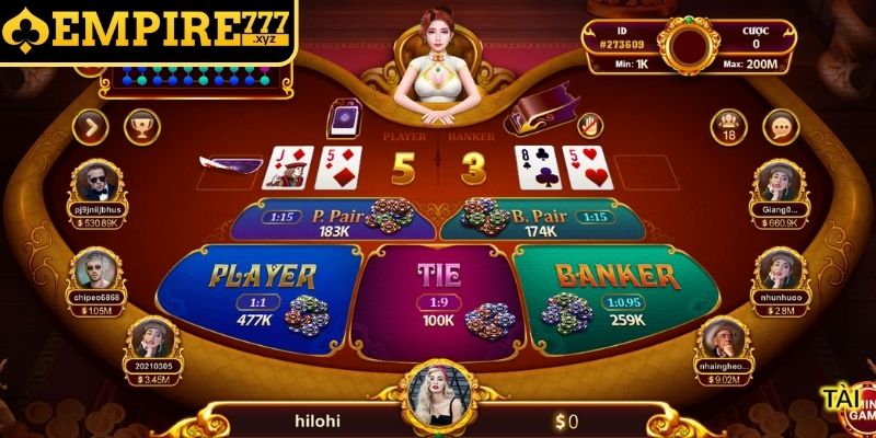 Soi cầu Baccarat EMPIRE777 bằng cách nhận diện xu hướng và quy luật